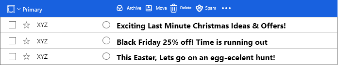 Holiday themed subject line