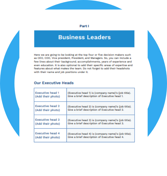 Free Business Plans Templates Example