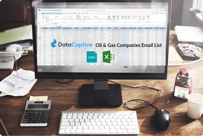 Receive a verified and accurate Oil and Gas industry Email Database in .csv and .xls formats from DataCaptive