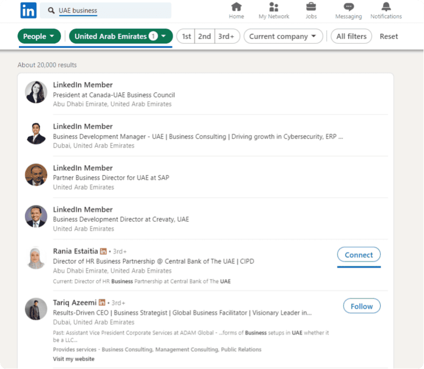 Get UAE Companies Decision Makers Contacts from Professional Networking Sites