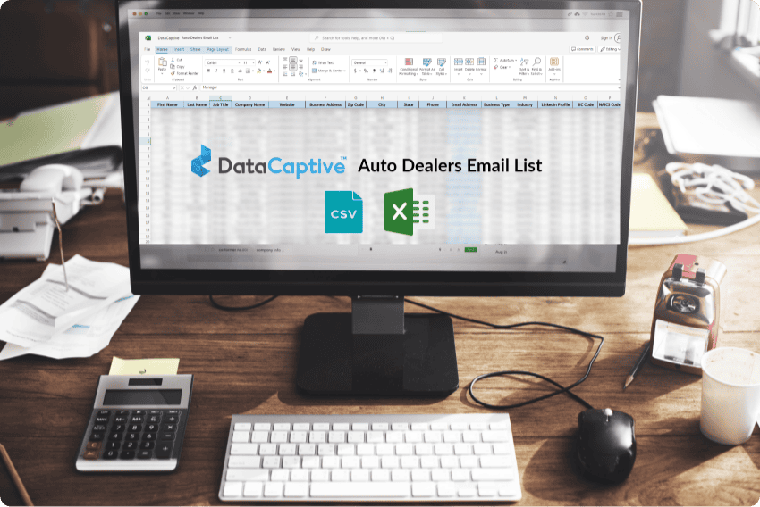 Receive a verified and accurate Auto Dealers Email Database in .csv and .xls formats from DataCaptive