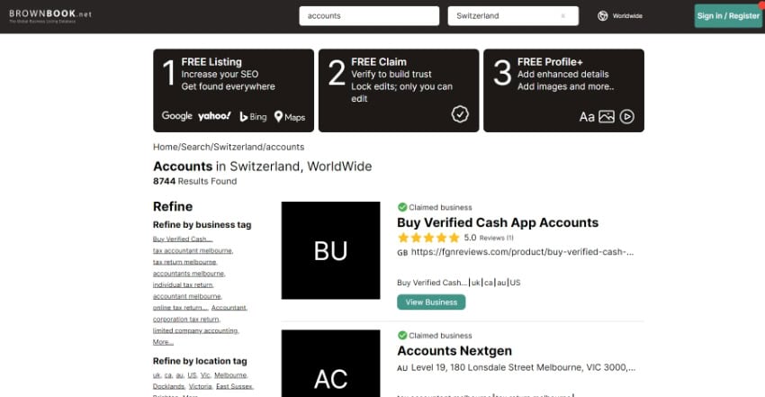 Find Switzerland Business List using Online Directories