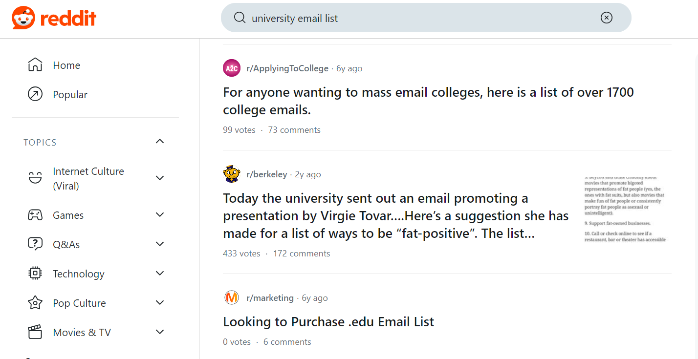 Gather College Emails From Online Forums and Communities