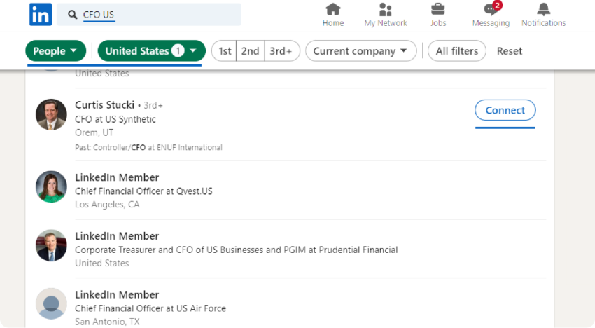 Search for CFO Emails and Phone Numbers in Social Media Platforms