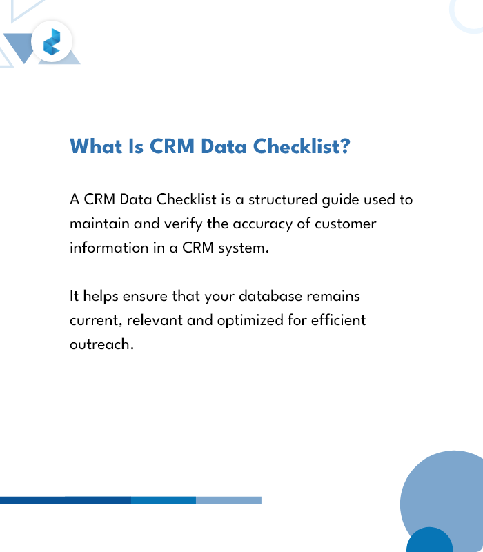 What is CRM Data Checklist