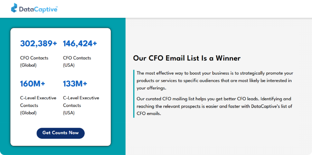 DataCaptive CFO Email Lists