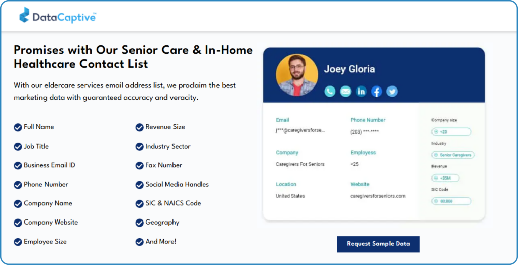 DataCaptive Senior Caregivers Email List