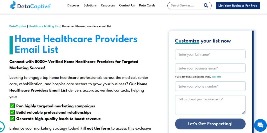 Home Healthcare Providers Email List