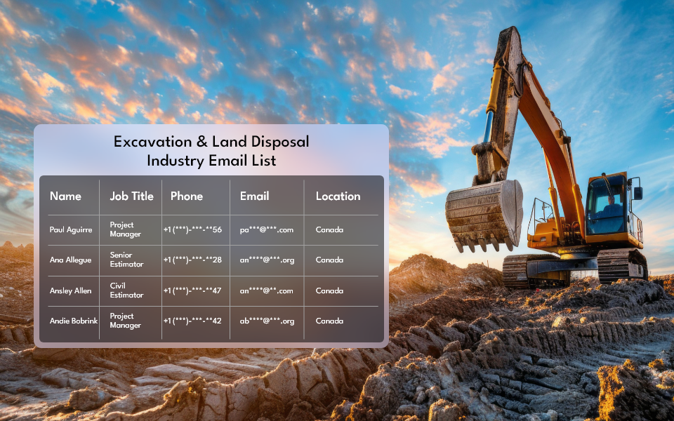 Excavation and Land Disposal Industry Email Database