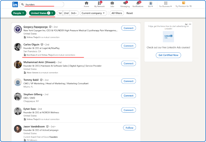 LinkedIn Advanced Search