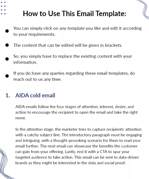 how to use cold email marketing template